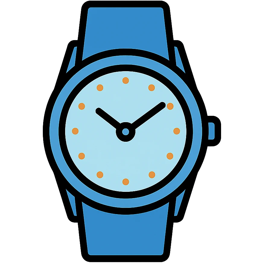 blue watch icon, color outline style emoji