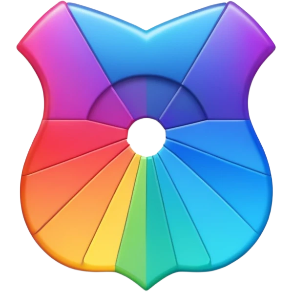 Davinci resolve "Power grades" shape, glossy iconm (rainbow colors) emoji
