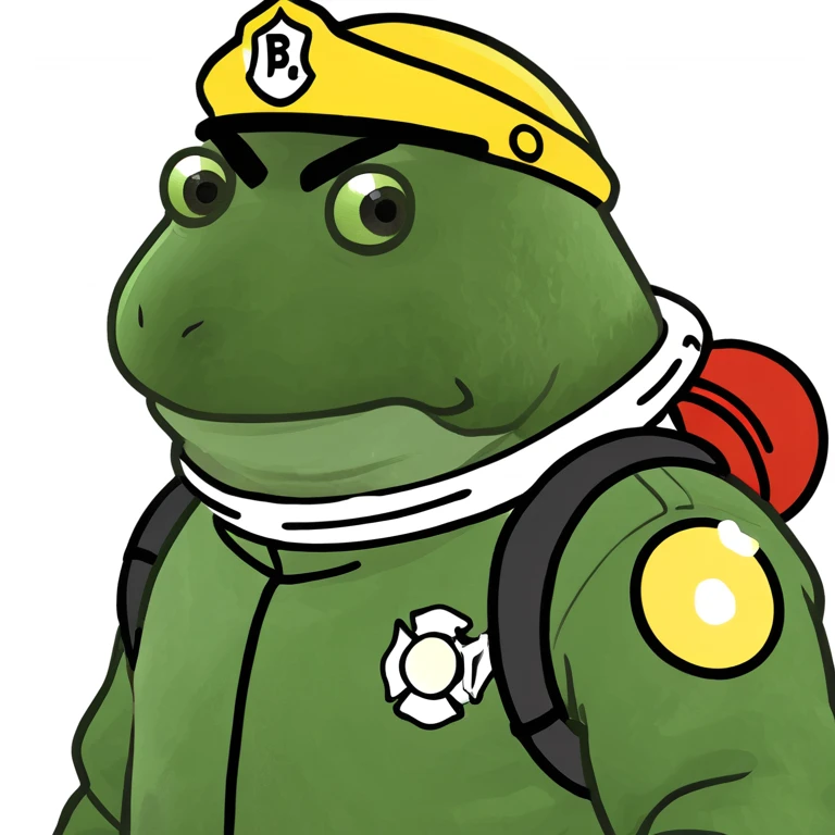 bufo in a fire fighter suit emoji