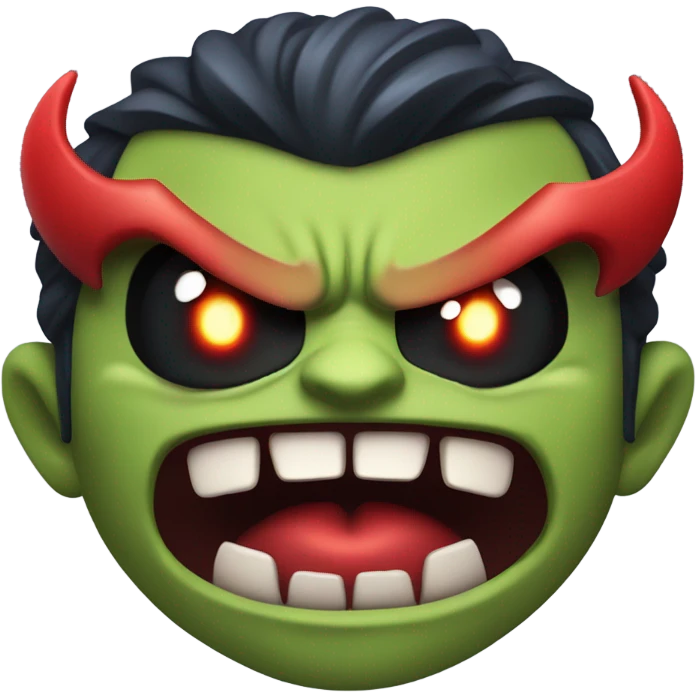 Hulk vampires one eye is no! Face is black and smile red eye Vampires emoji