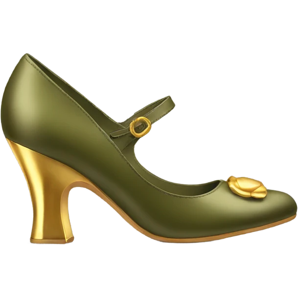 olive gold heel shoes emoji