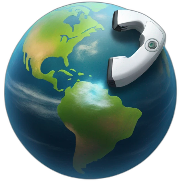 A Planet with a phone emoji