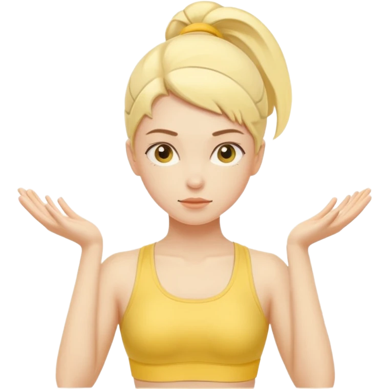 pilates girl in butter yellow set emoji