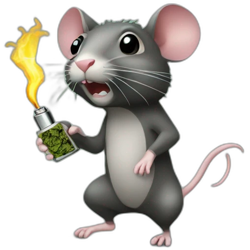 Cannabis rat stealing lighter emoji