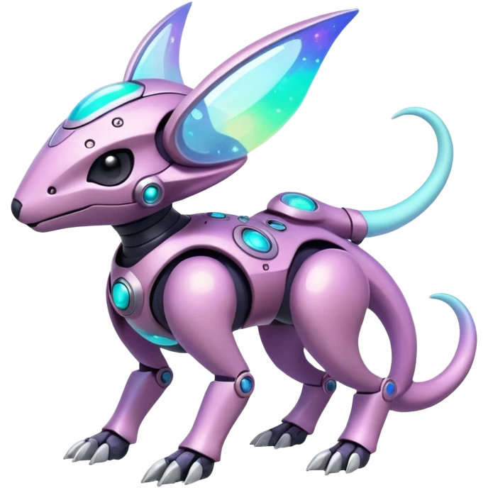Mechanical Nebulae Beautiful Gorgeous Pretty Pastel Hot Exotic Lush Warm Cute Adorable Colorful Shiny Iridescent Futuristic Modern Cybernetic Protogen-Vernid-Fakémon-Pokémon-creature-fusion (full body) emoji
