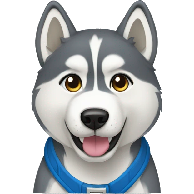 husky in a blue romper  emoji