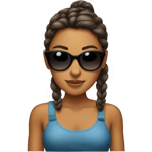 tanned girl with sunglasses emoji