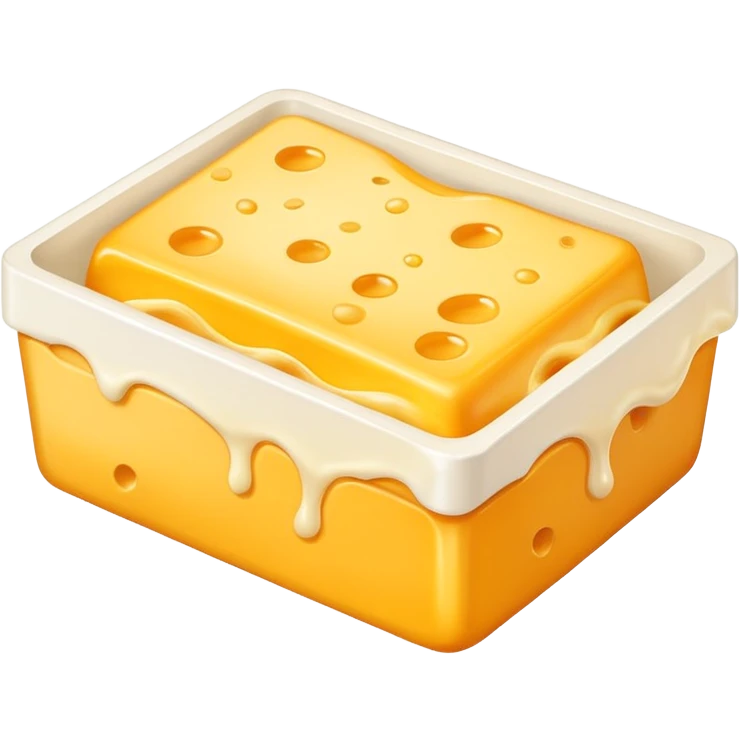 melted cheese inside a white rectangle box emoji