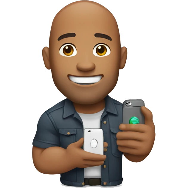 dwayne johnson holding an iphone emoji
