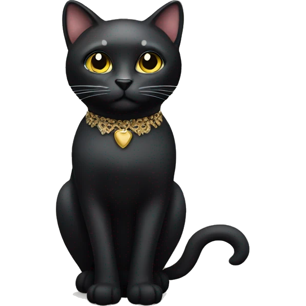 Black fancy cat emoji