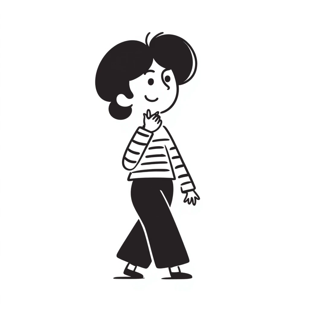 playful cartoon character, hand-drawn doodle style, simple lines, friendly expression emoji