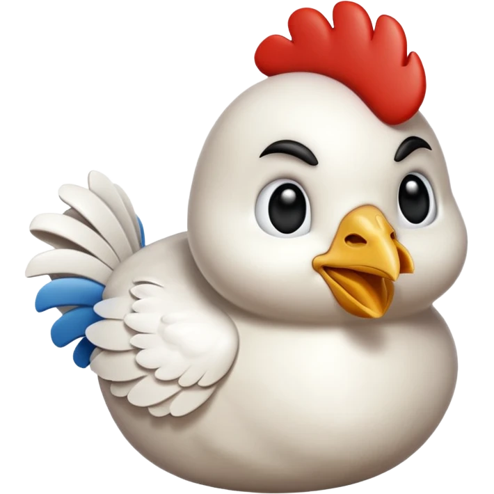 chicken 3d imoji transparen with wite color emoji