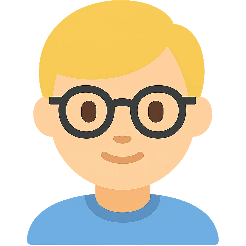 blonde boy with glasses icon emoji