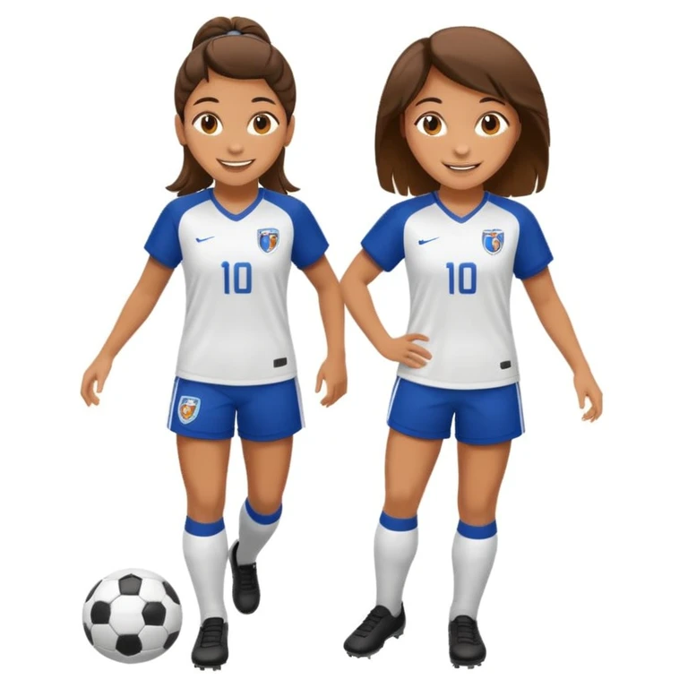 Soccer girl pose with feet showing emoji