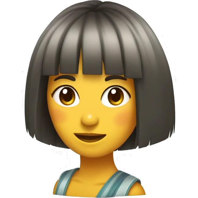 chica morocha con flequillo emoji