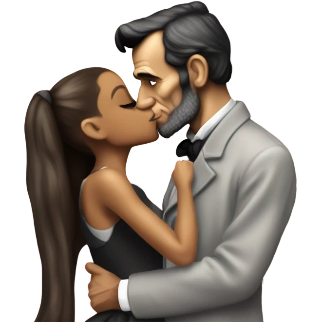 Abraham Lincoln kissing Ariana Grande  emoji