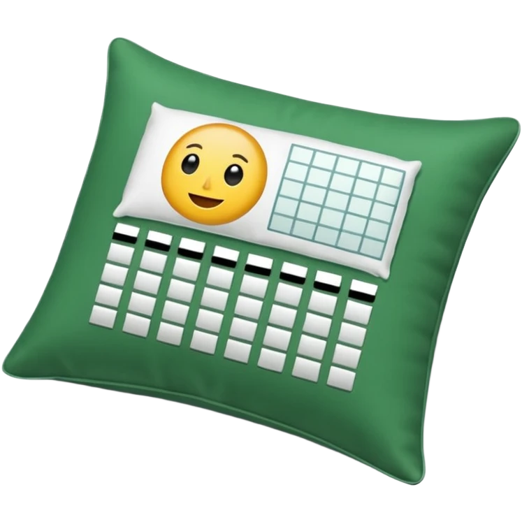 excel spreadsheet on a pillow emoji