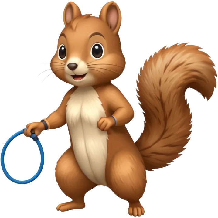 Squirrel playing jump rope emoji