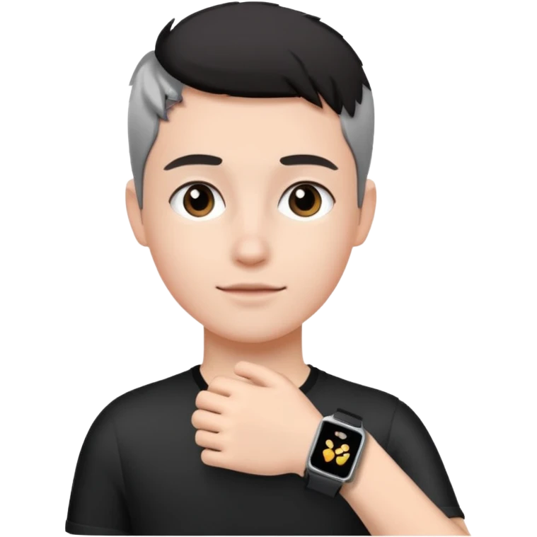 Young person wearing a smartwatch emoji