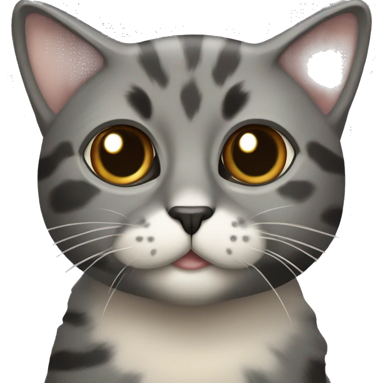 Grey tortoiseshell cat with beige patch around eye emoji