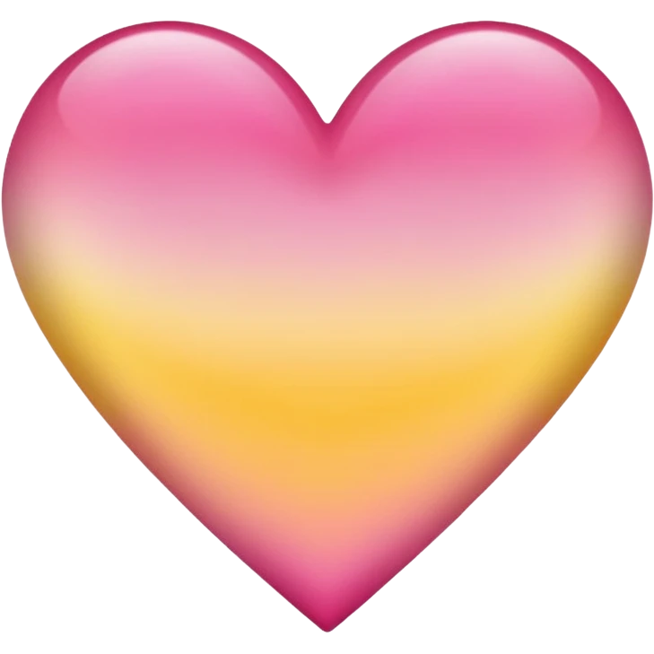 Yellow to pink ombré heart emoji