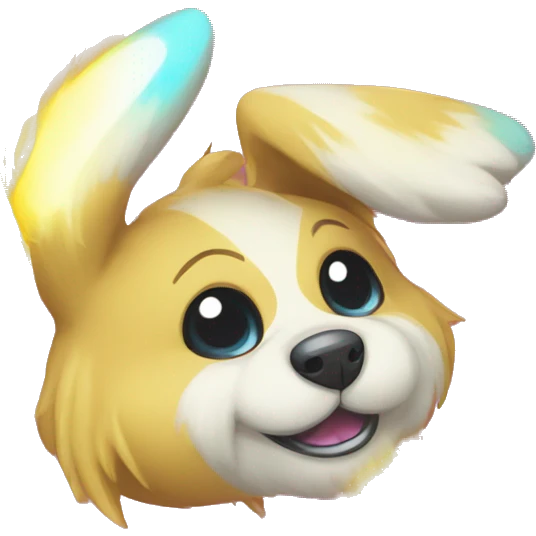Colorful Gardient Shiny Electric Dog Pokémon emoji