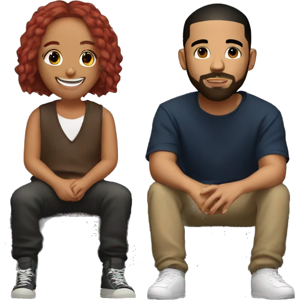 drake and kendrick lamar sitting next to eachother emoji