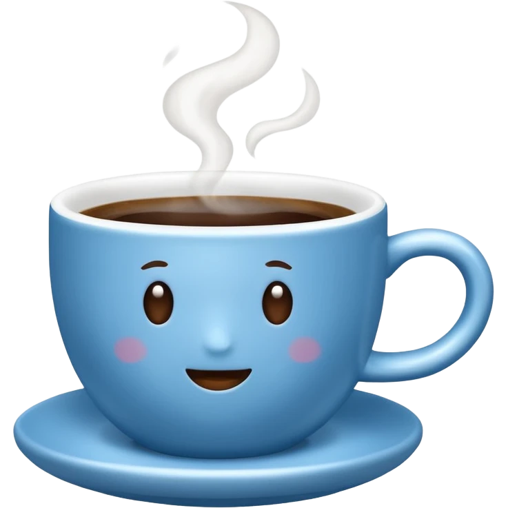 blue coffee cup with steam emoji