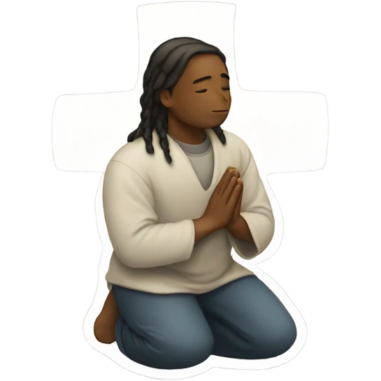 Praying for cross emoji