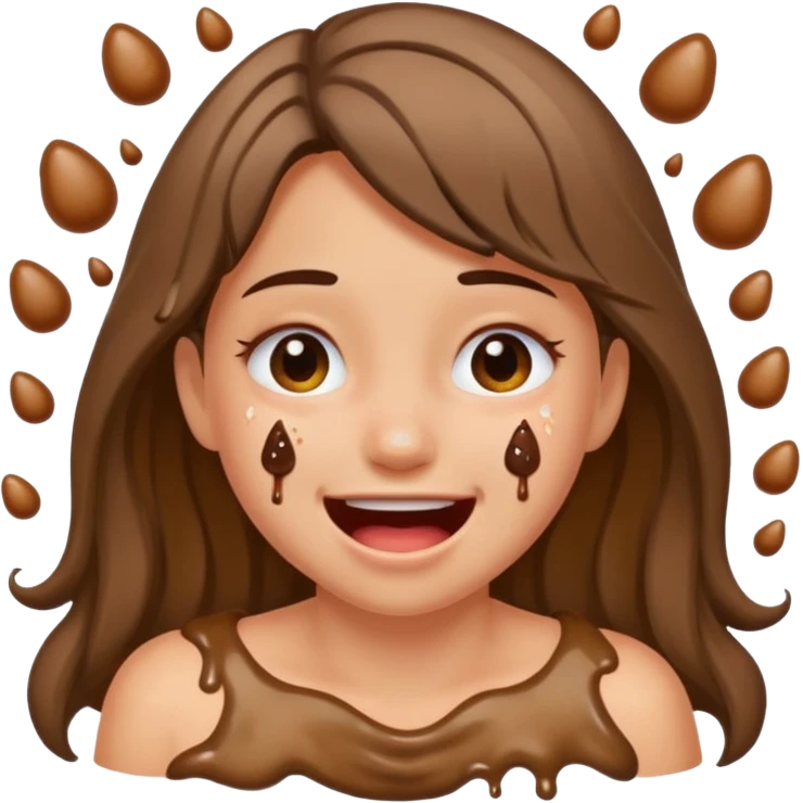 Fille caca qui pu et pleure de rire avec des mouches autour emoji