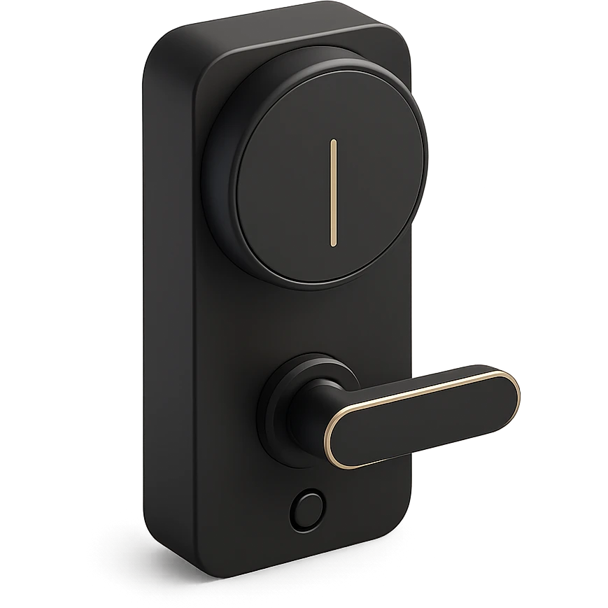 a smart lock, 3D black style emoji