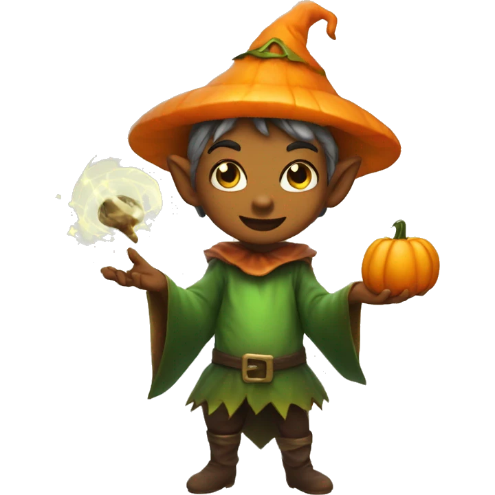 pumkin elf casting a spell emoji