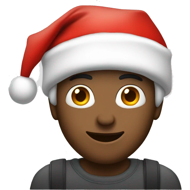casual portrait of a guy with a Santa hat emoji