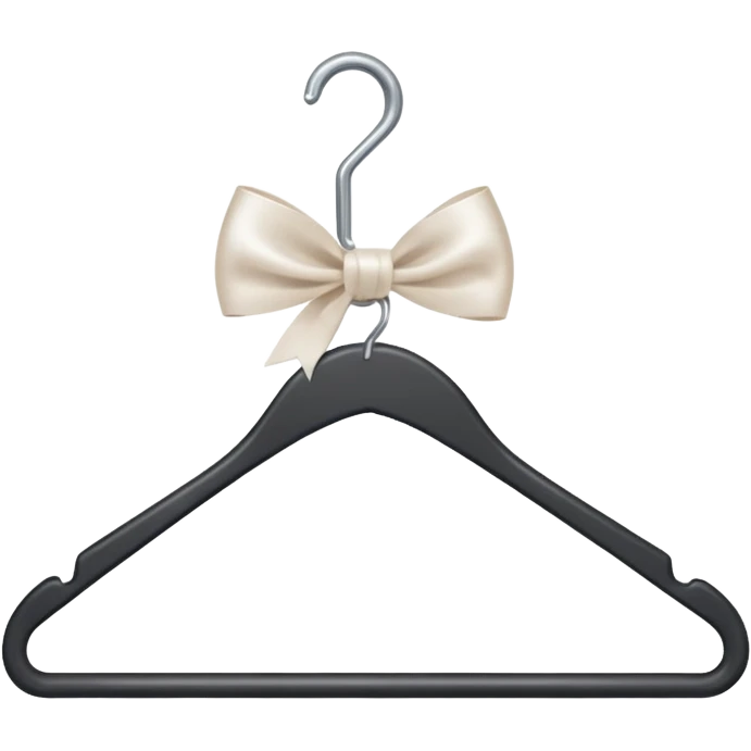 White hanger with a bow on the hook emoji
