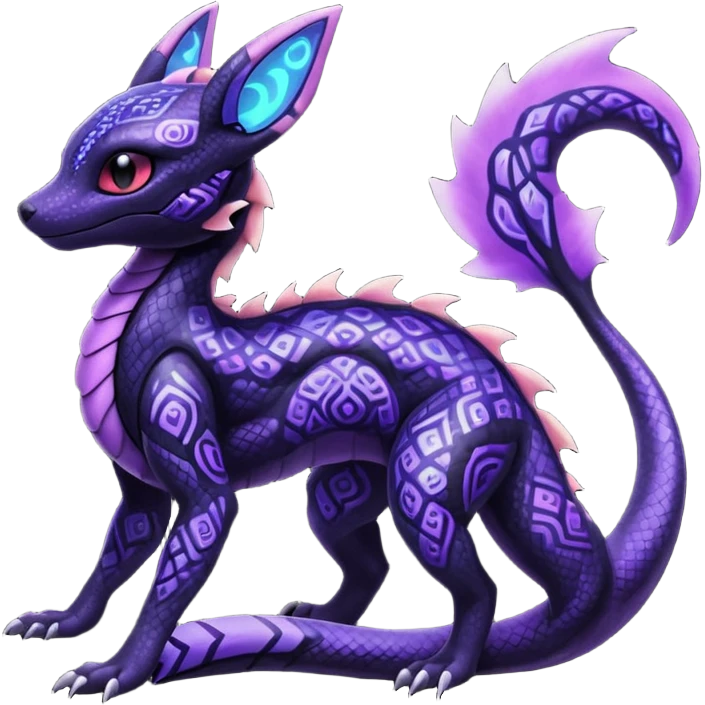 Nebulae Salandit-Umbreon-Fakémon-hybrid-creature (full body)  emoji