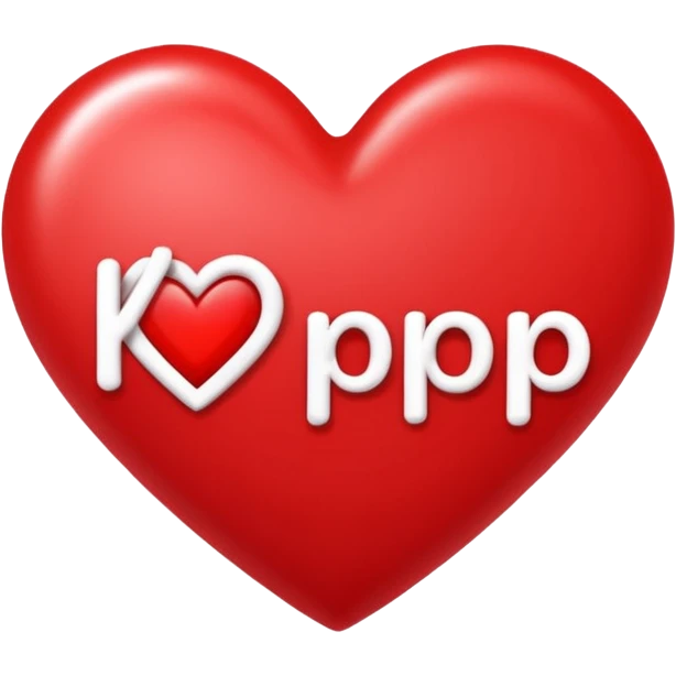 heart with K-pop group name in stylized text emoji