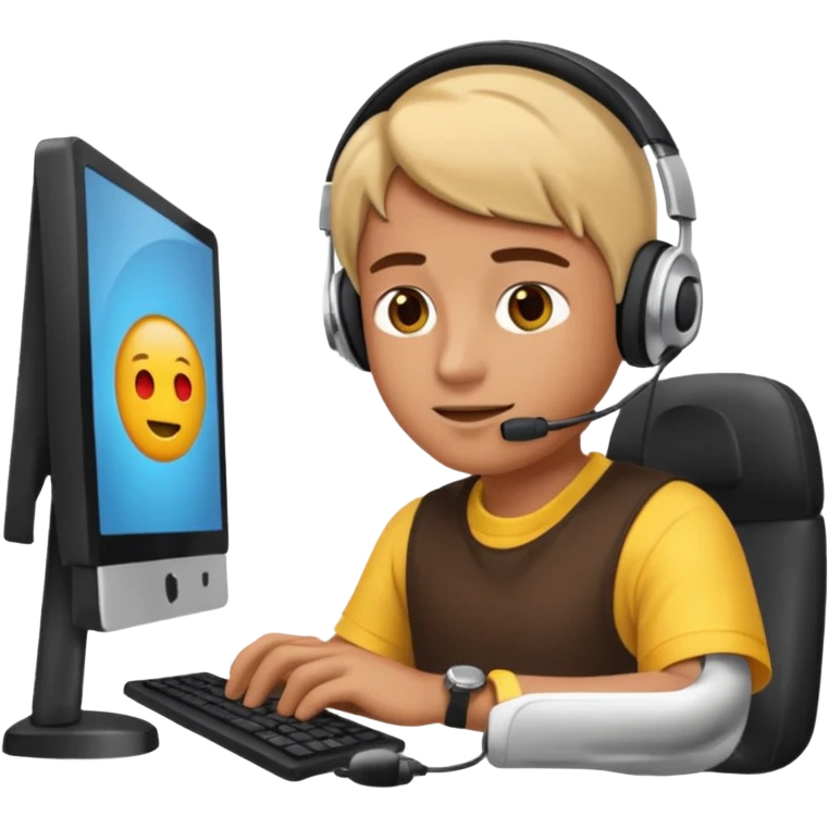 create a realistic emoji showing logistic person monitored something emoji
