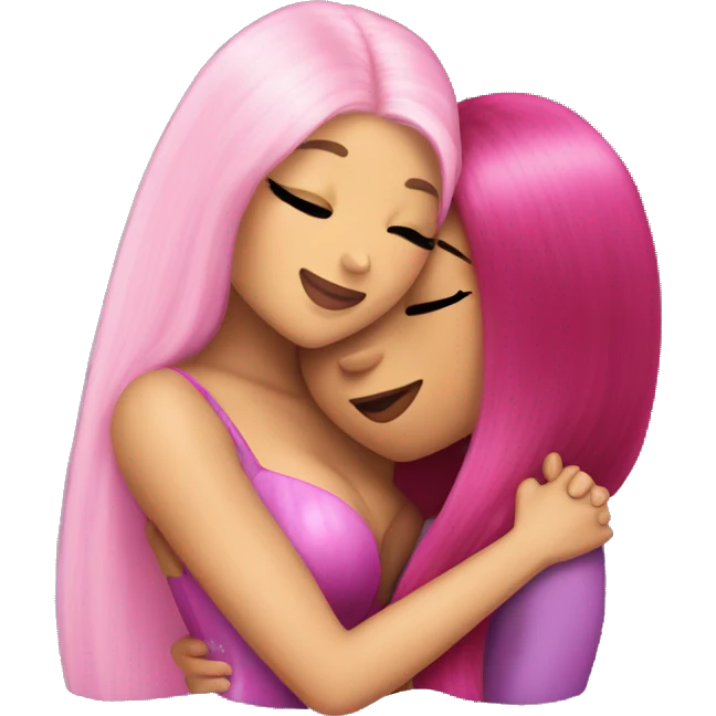 nicki minaj hugging ariana grande emoji