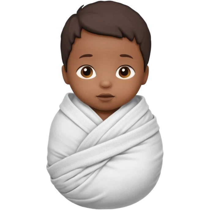 newborn black baby in a swaddle emoji