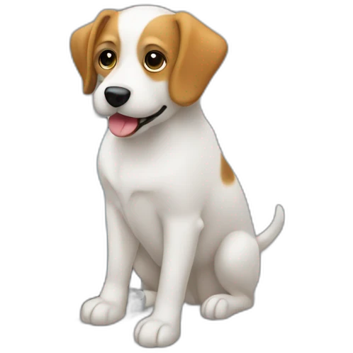 dog besides the the laptop with opened dashboard emoji
