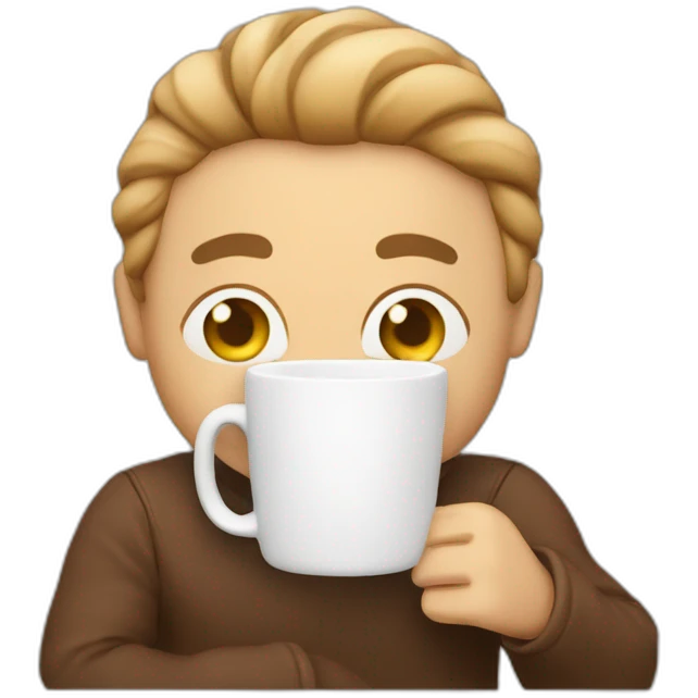 A person hugging a cup of cappuccino  emoji