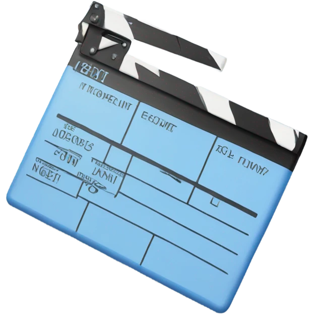 Blue clapperboard emoji