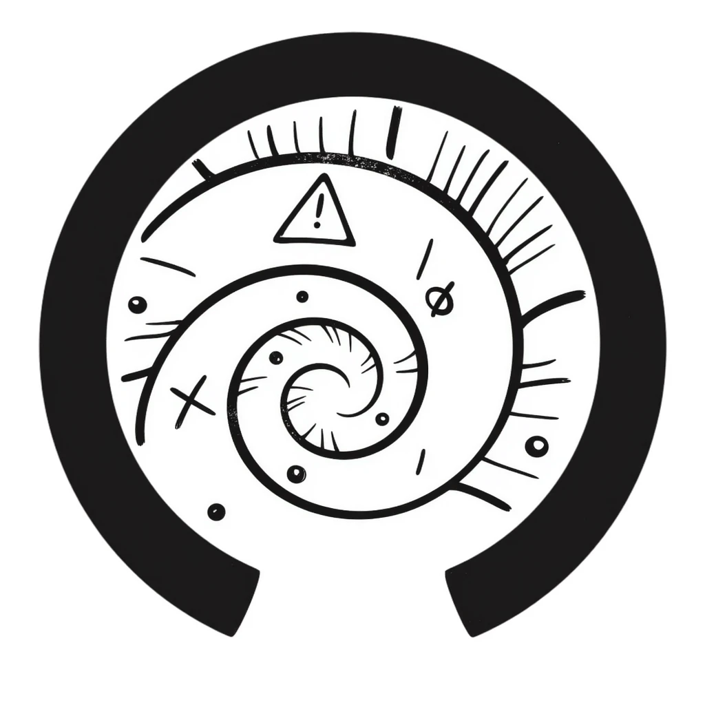 hand-drawn teleportation portal with spiraling vortex and magical symbols emoji