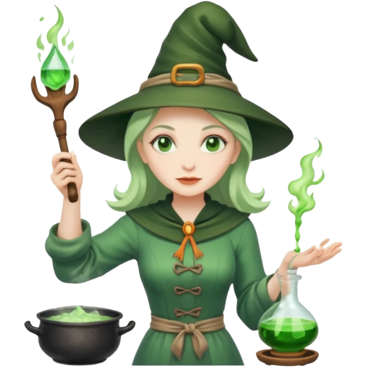 green witch cooking potion emoji