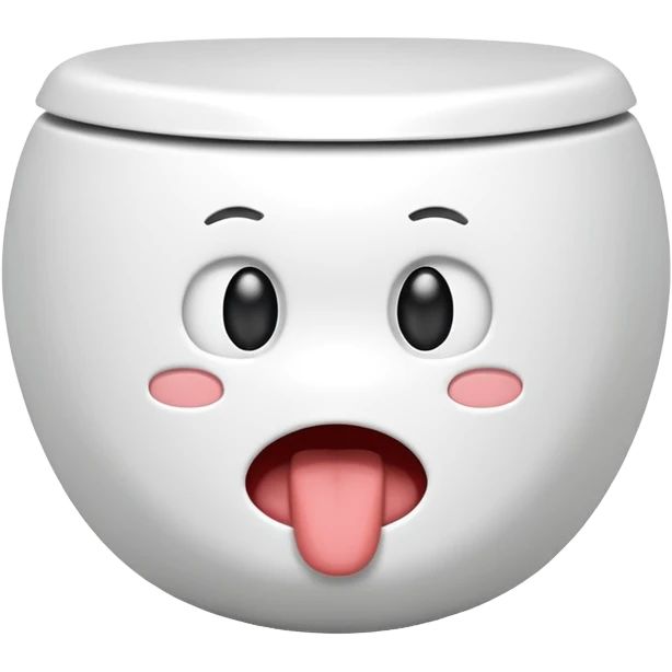 Toilet bowl with mouth as opening emoji