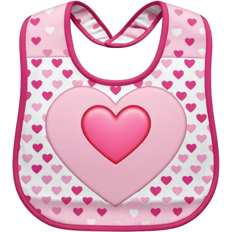 Pink bib with heart pattern emoji