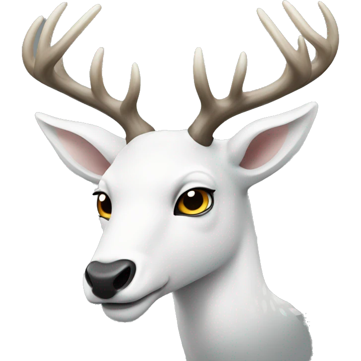 A white deer,with a fierce expression  emoji