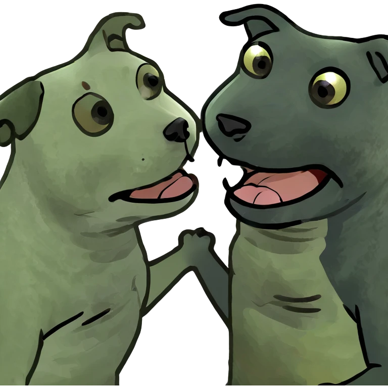 Poop fighting dogs emoji