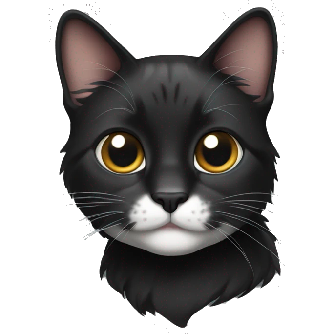 black medium hair cat emoji
