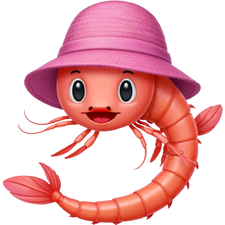Shrimp with a hat emoji
